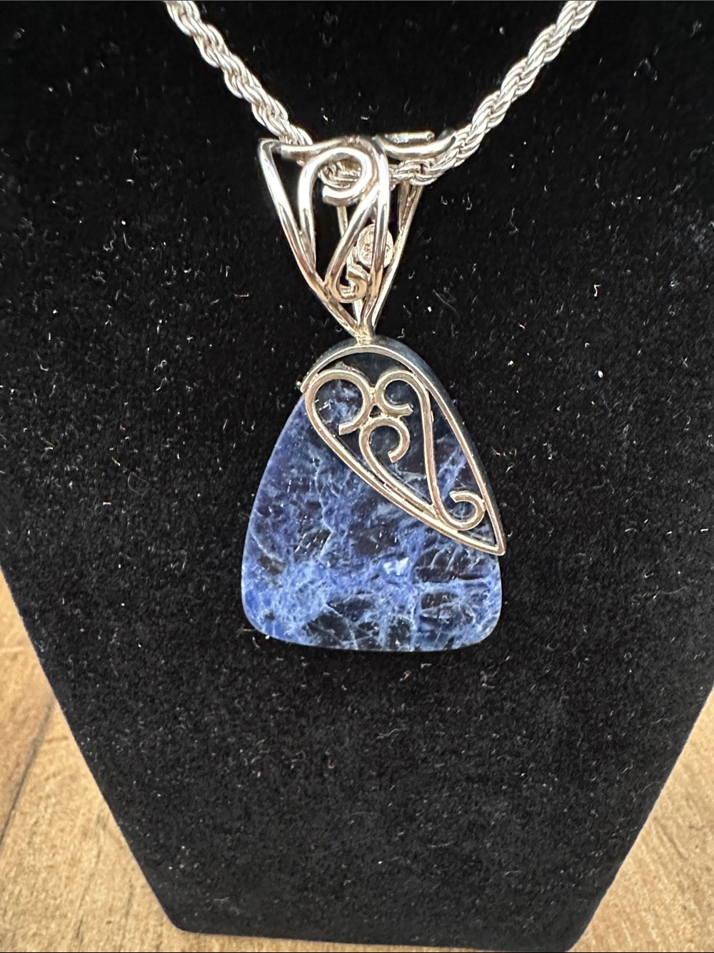 Sterling Silver Blue Sodalite Pendant